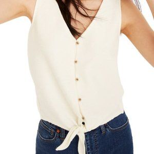 Madewell Texture & Thread Ribbed Tie-Front Tank, XS